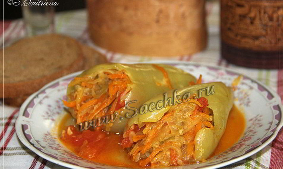 Рецепт перец, фаршированный овощами