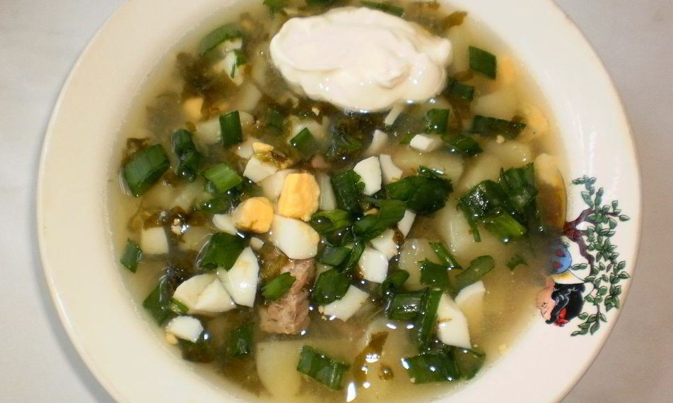 Рецепт щавель с тушенкой