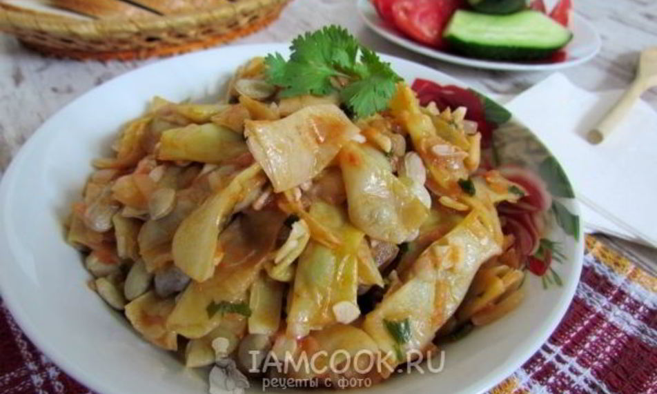 Рецепт стручковая фасоль, тушеная с овощами