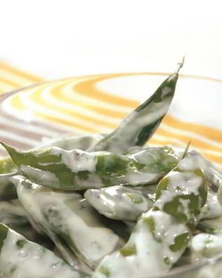 Стручковая фасоль в сырном соусе