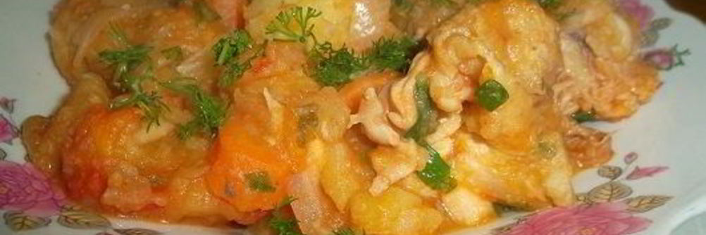 Тушеная картошка с фаршем