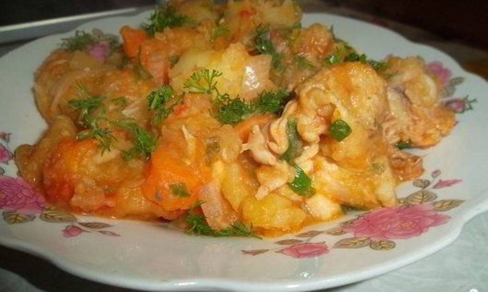 Рецепт тушеная картошка с фаршем