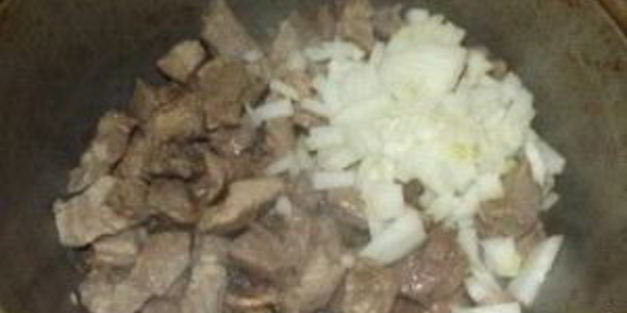 тушеная картошка с мясом в казане