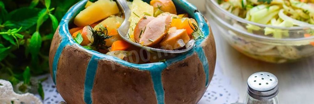 Тушеная картошка с сосисками