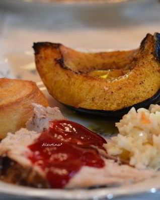 Тыква акорн, запеченная с корицей