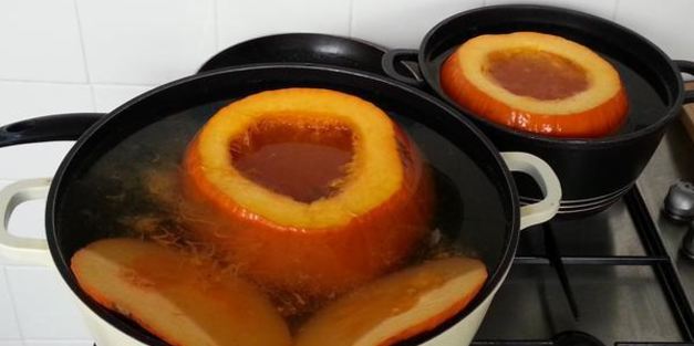 тыква, фаршированная мясом, рисом и овощами