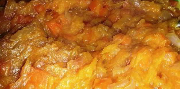 тыква, фаршированная мясом, рисом и овощами