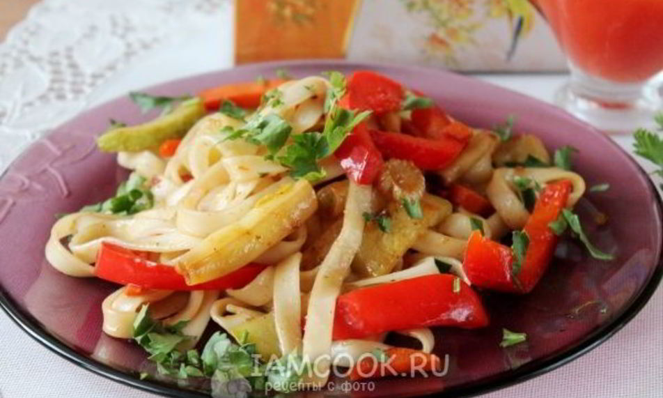 Рецепт удон со стручковой фасолью по-японски