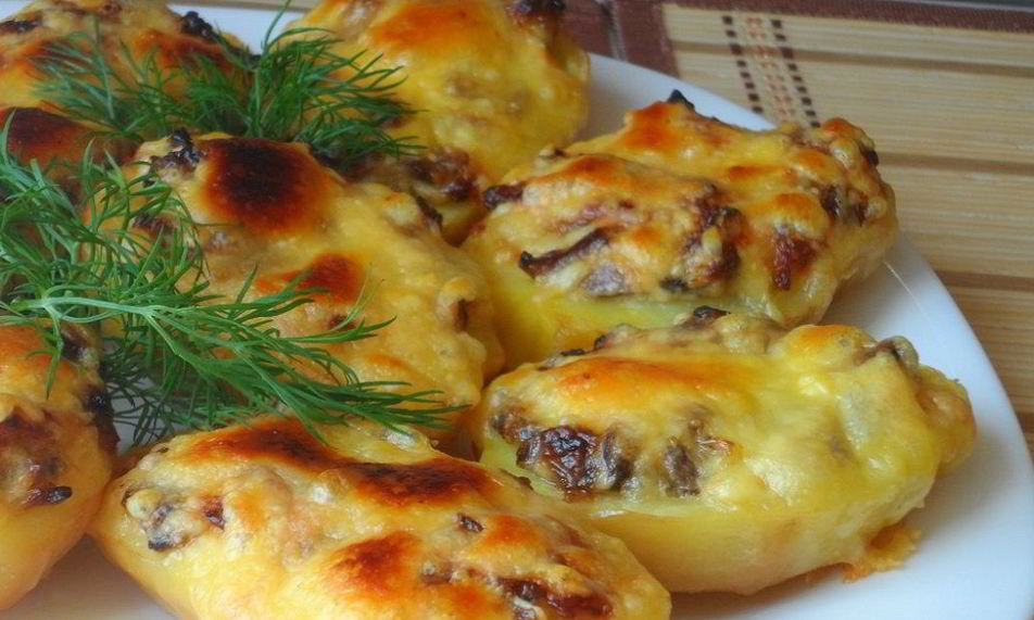 Рецепт запеченный картофель с грибами