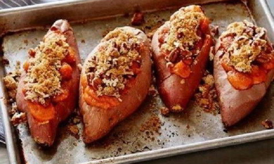 Рецепт запеченный сладкий картофель с золотистой корочкой