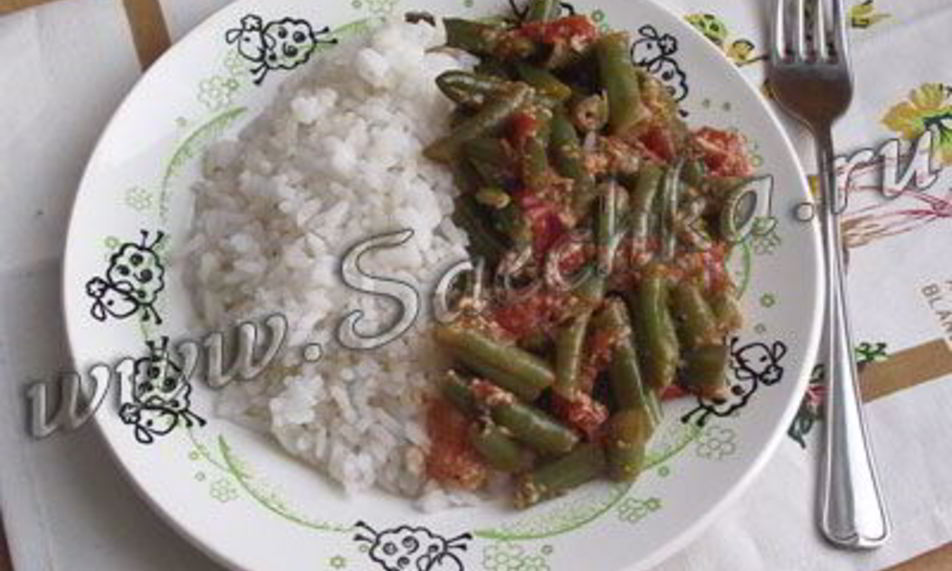 Рецепт жаренная фасоль с помидорами