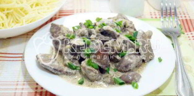 куриная печень в сметане