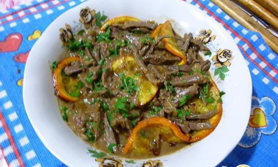 Рецепт печень с апельсинами