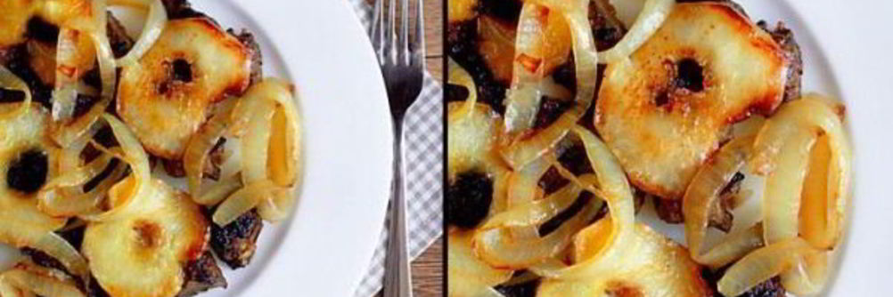 Печень с яблоками