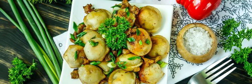 Жареные пельмени