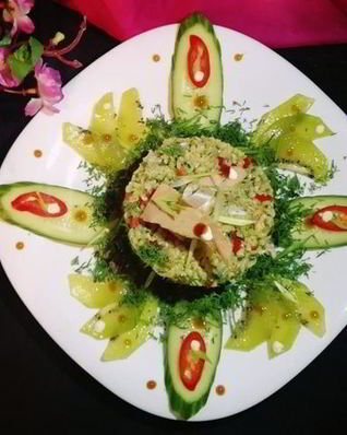 Легкий плов из тунца и булгура