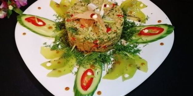 легкий плов из тунца и булгура