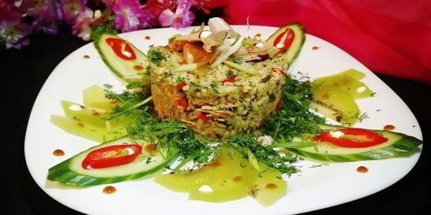 легкий плов из тунца и булгура