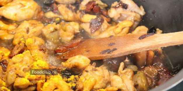 откидной плов с курицей и курагой