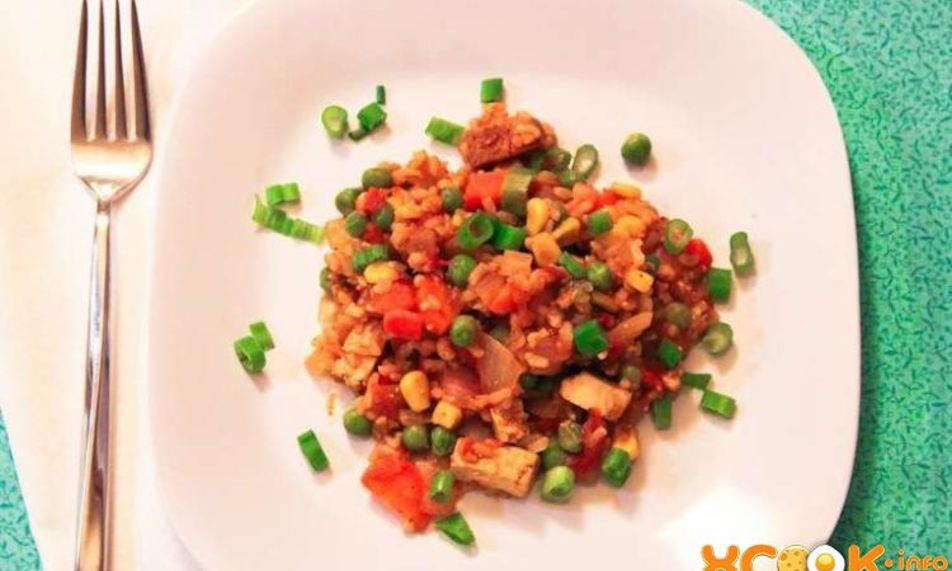 Рецепт овощная паэлья с грибами