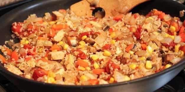 овощная паэлья с грибами