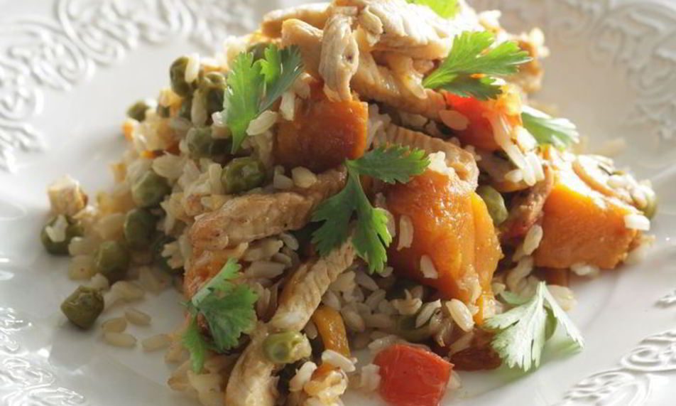 Рецепт овощной плов с индейкой