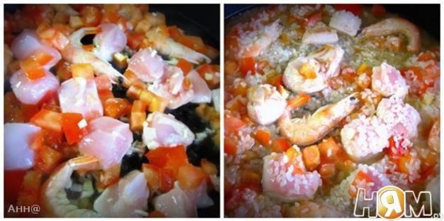паэлья с курицей и морепродуктами