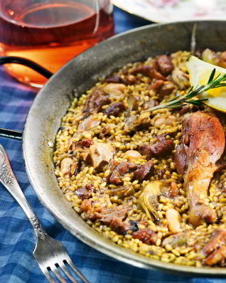 Паэлья с уткой и артишоками