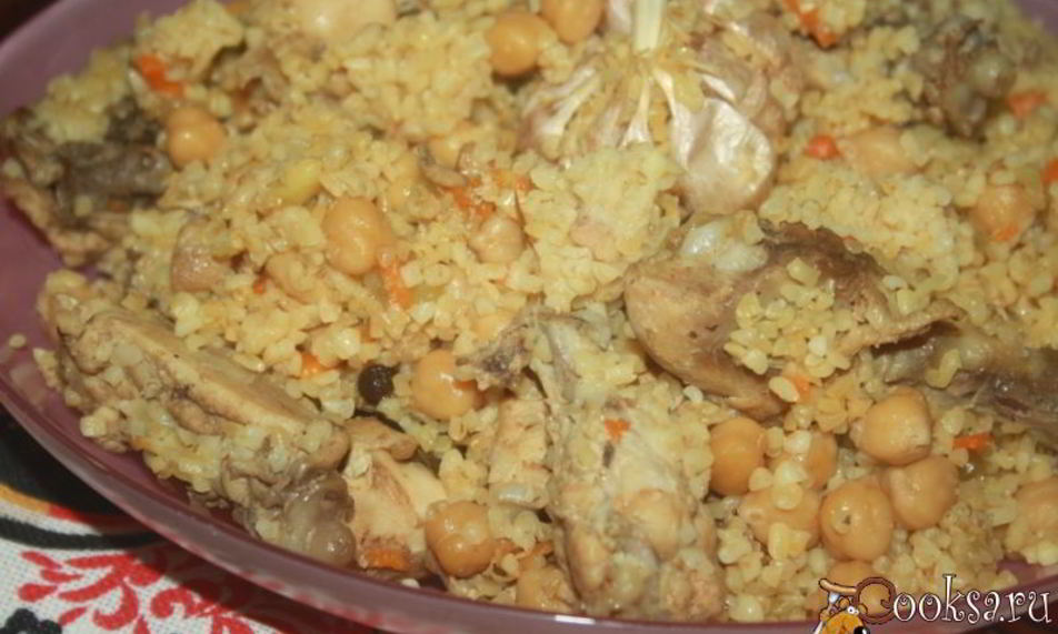 Рецепт пилав из курятины с булгуром и нутом