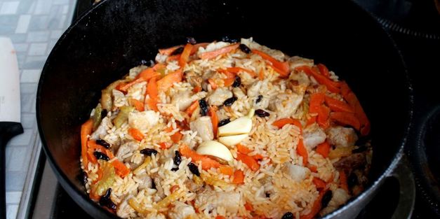 плов из баранины в казане