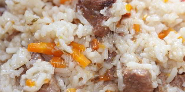 плов с говядиной в казане