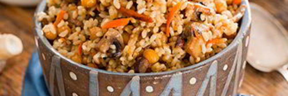 Плов с грибами и нутом