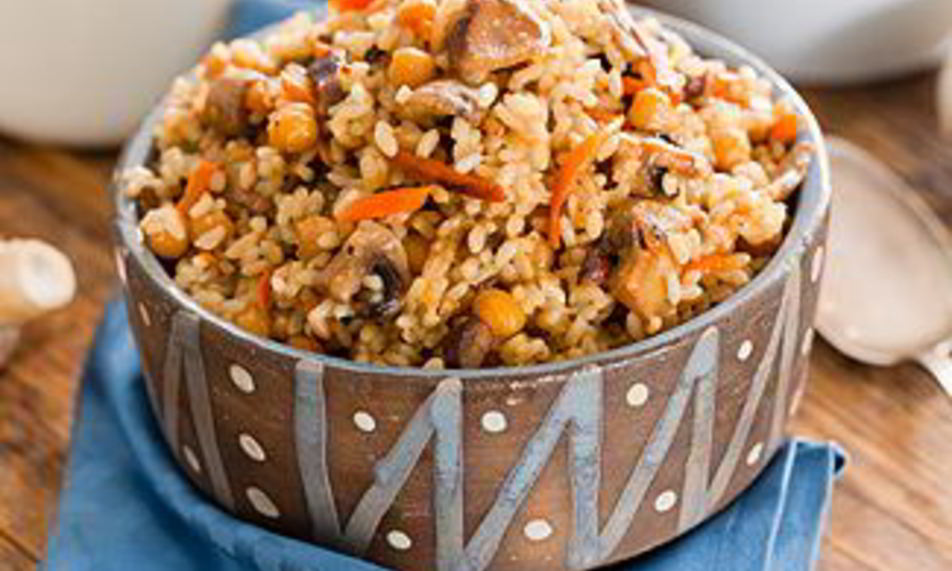 Рецепт плов с грибами и нутом