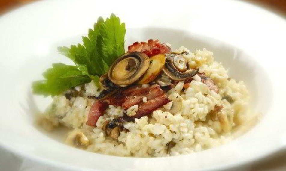 Рецепт плов с копченой макрелью и грибами