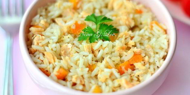 плов с лососем