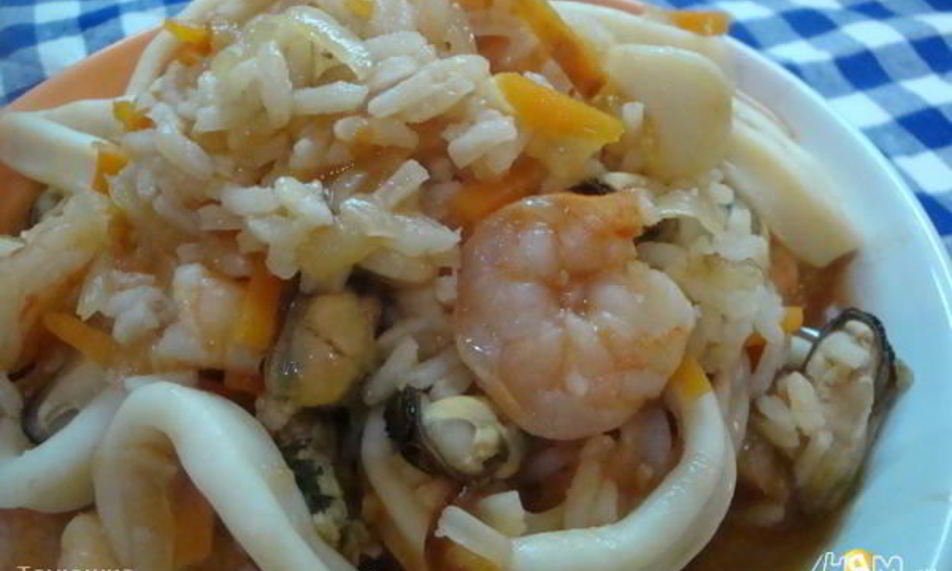 Рецепт плов с морепродуктами в мультиварке