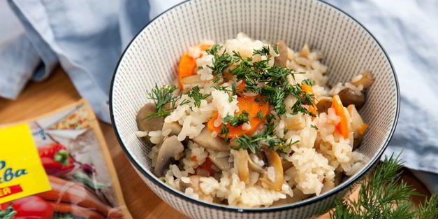 постный плов с грибами