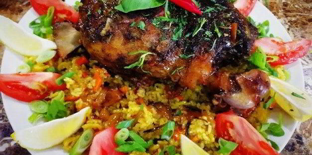 разобранный плов с бараниной