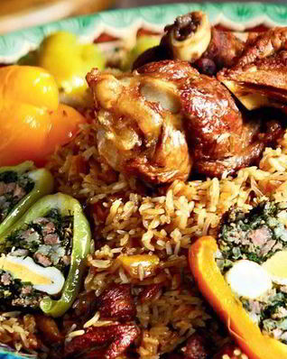 Узбекский плов с фаршированными овощами