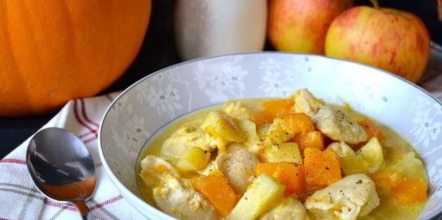 куриное рагу с тыквой и яблоками