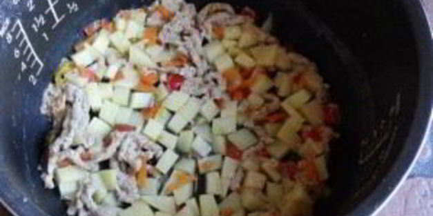 овощное рагу с фаршем в мультиварке