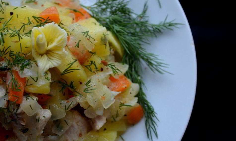 Рецепт овощное рагу с куриным филе