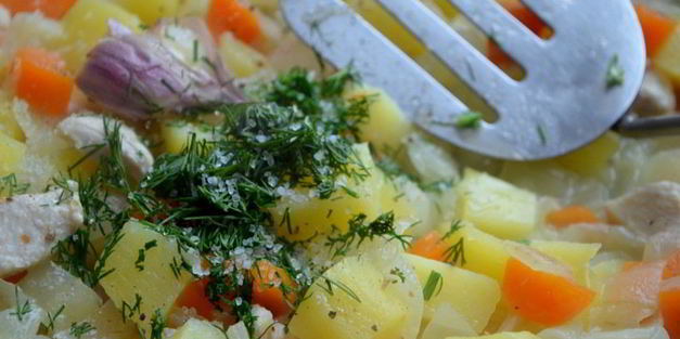 овощное рагу с куриным филе