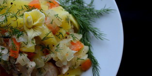 овощное рагу с куриным филе