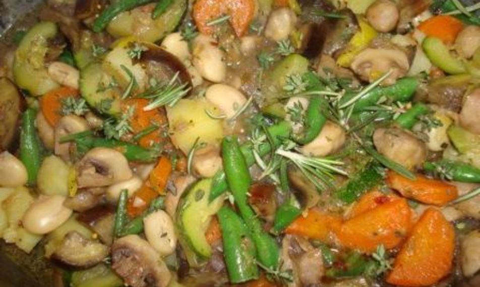 Рецепт овощное рагу с шампиньонами