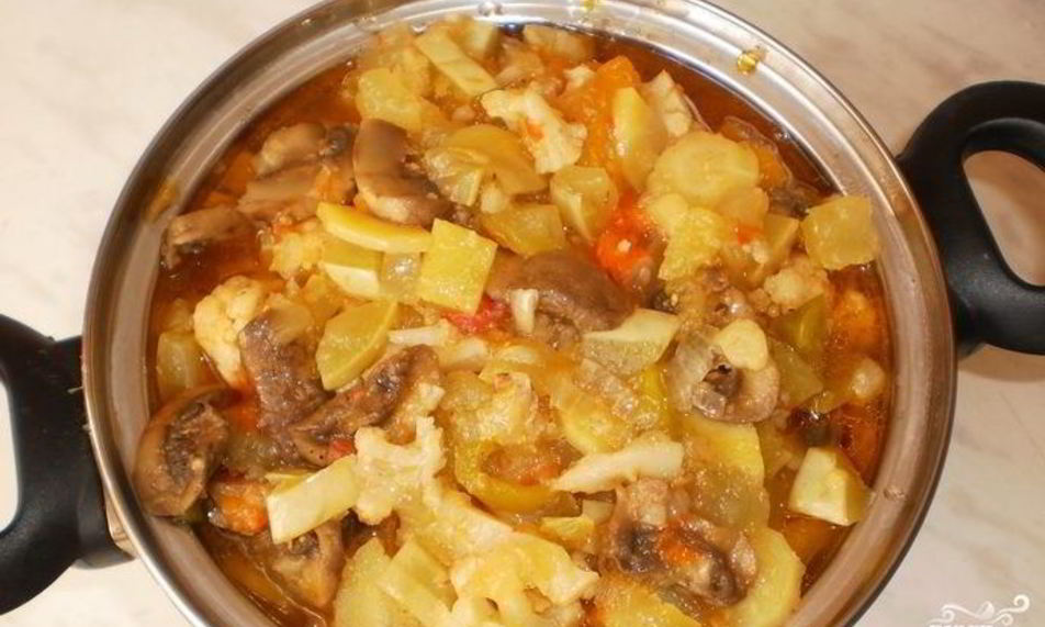 Рецепт овощное рагу с цветной капустой в мультиварке