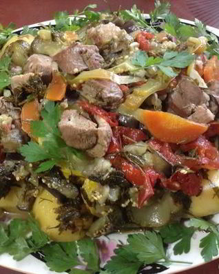 Овощное рагу с уткой дамлама