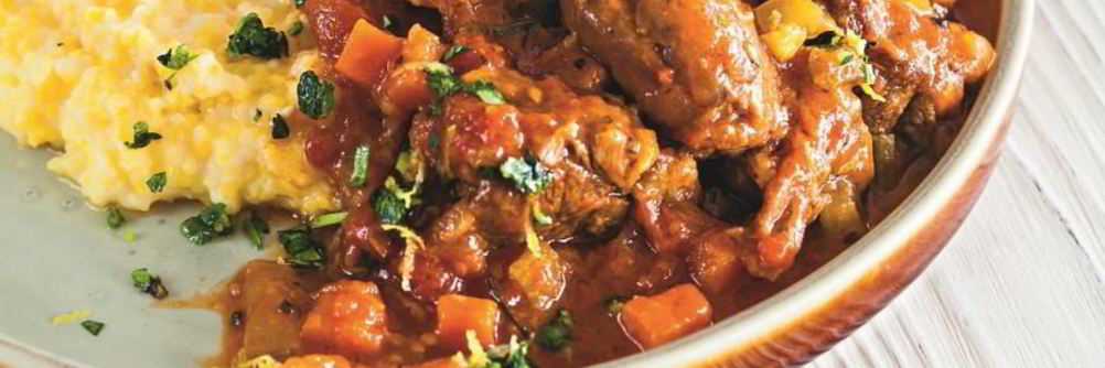 Рагу из баранины с полентой