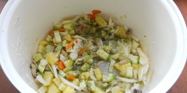 рагу из овощей с шампиньонами в мультиварке