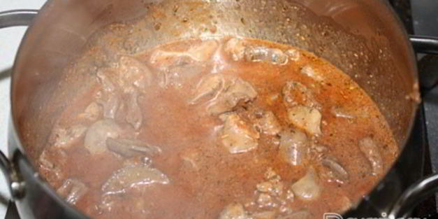 рагу из потрошков курицы